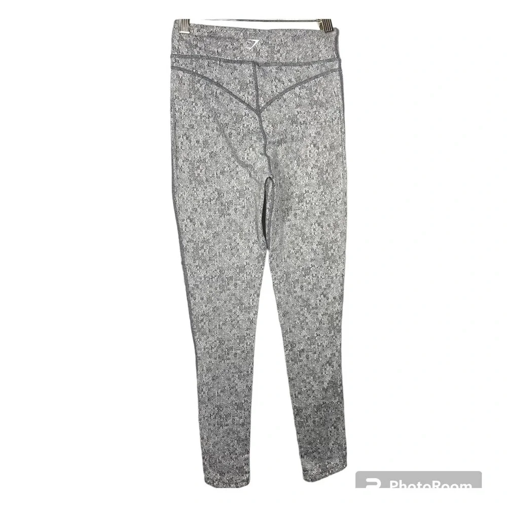 Gymshark DRY Moisture Management Fleur Texture High Rise Leggings Gray White XS - Picture 3 of 6